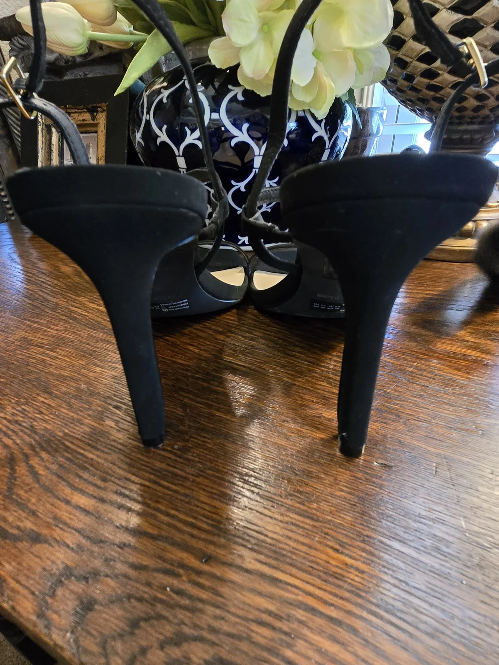 Dream Pairs Black Strappy Square-Toe Slingback Heels